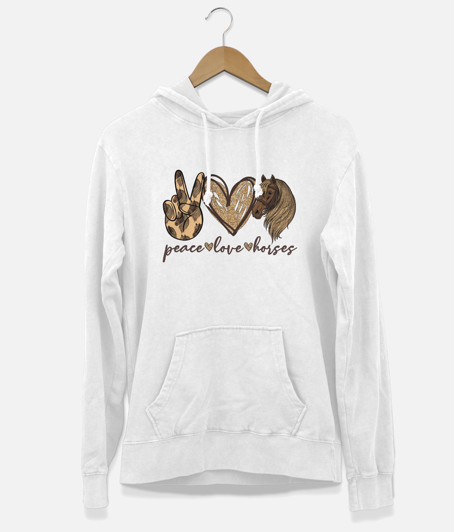 Peace, Love & Horses Hoodie (Unisex)