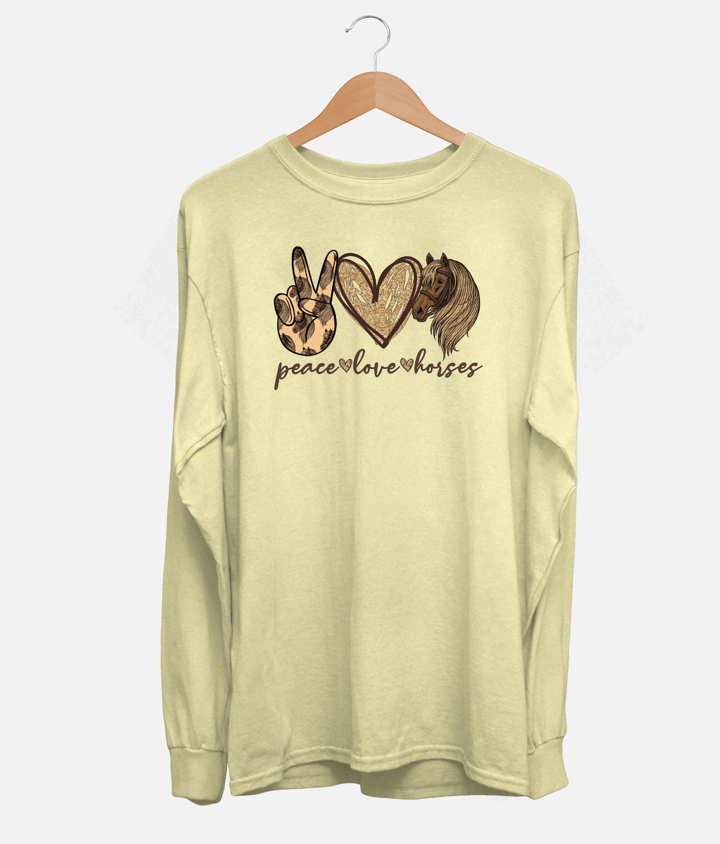 Peace, Love & Horses Long Sleeve (Unisex)